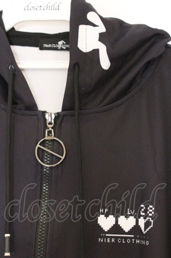 画像2: NieR Clothing / 転写ZIPパーカー F ブラック×NieRちゃんバックプリント O-26-03-13-035-PU-TO-OW-OS (2)