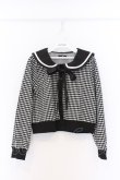画像1: NieR Clothing / ダイヤ柄セーラーカーディガン F ブラック O-26-03-13-037-PU-TO-OW-OS (1)