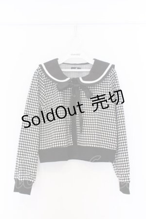 画像: NieR Clothing / ダイヤ柄セーラーカーディガン F ブラック O-26-03-13-037-PU-TO-OW-OS
