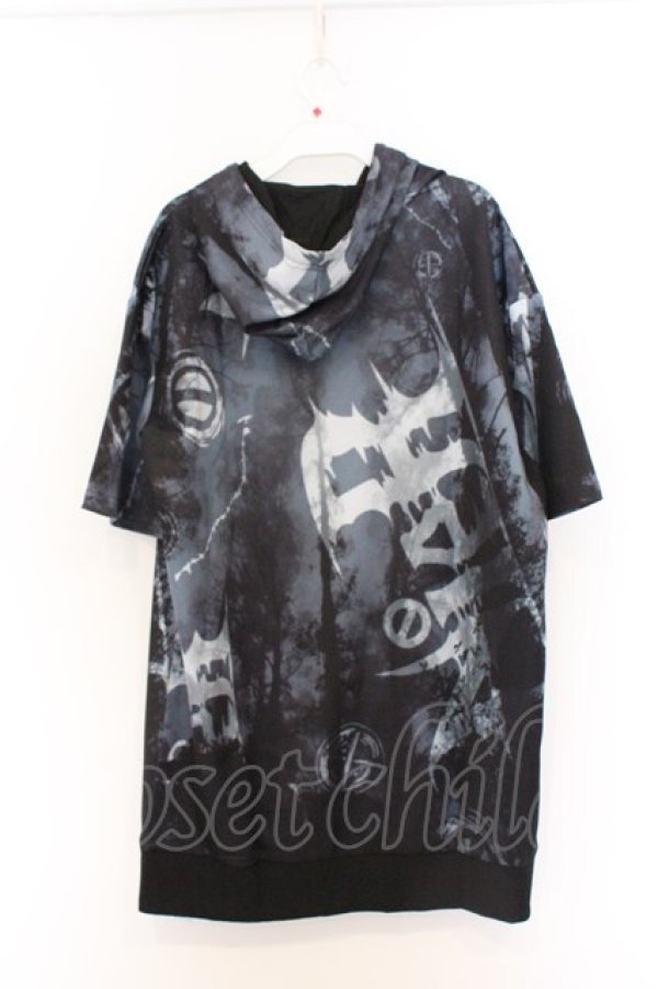 画像3: NieR Clothing / 転写pt半袖パーカー F ブラックロゴ O-26-03-13-041-PU-TO-OW-OS (3)