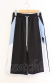 画像1: NieR Clothing / サイドラインハーフパンツ F ブラック×ブルー O-26-03-13-042-PU-PA-OW-OS (1)