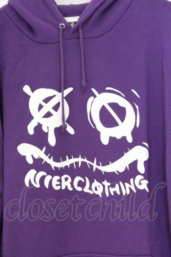画像2: NieR Clothing / プリントパーカー XL パープル×フェイス O-26-03-13-045-PU-TO-OW-OS (2)