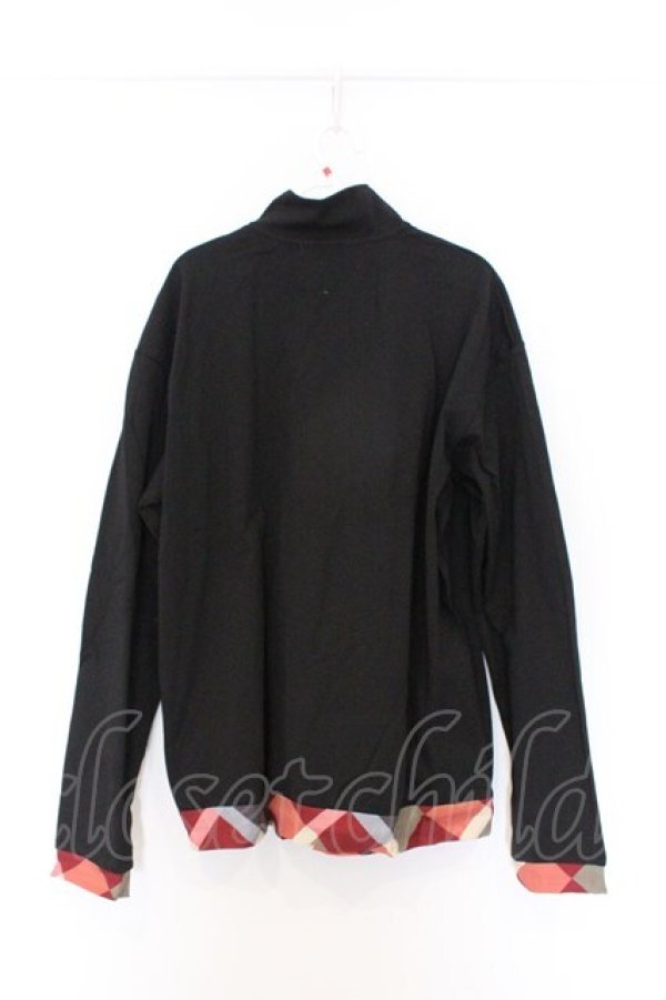 画像3: NieR Clothing / 胸ポケットハーフZIPプルオーバー F ブラック×アーガイル O-26-03-13-047-PU-TO-OW-OS (3)