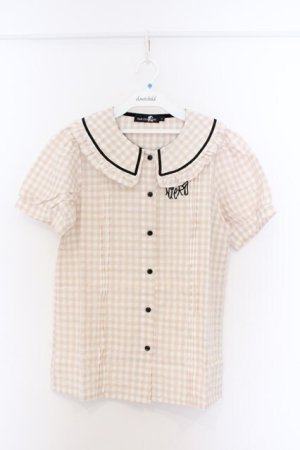 画像: NieR Clothing / ギンガムチェックブラウス F ベージュ O-26-03-13-048-PU-BL-OW-OS