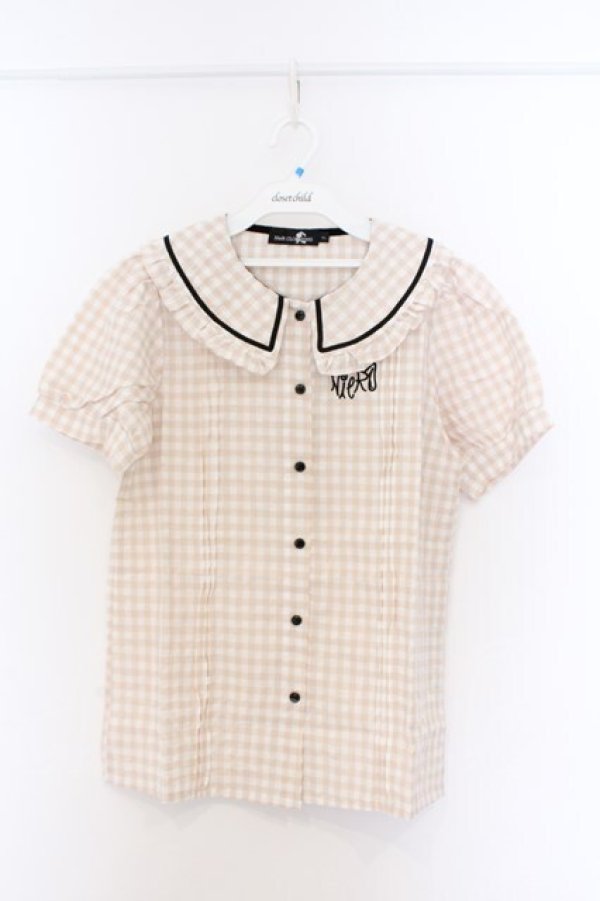 画像1: NieR Clothing / ギンガムチェックブラウス F ベージュ O-26-03-13-048-PU-BL-OW-OS (1)