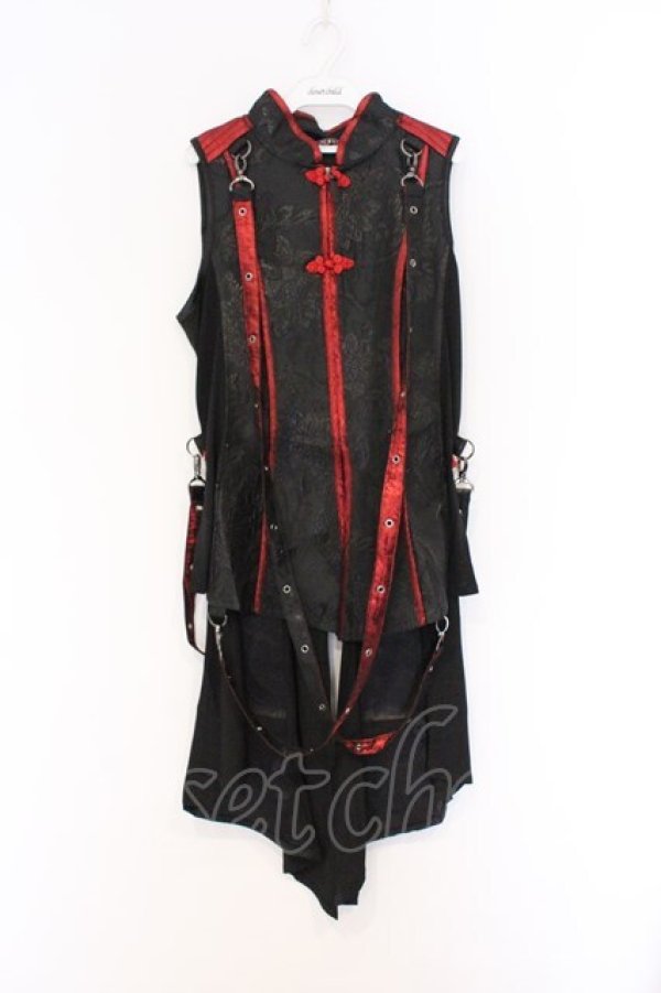 画像1: Qutie Frash / 後ろロングチャイナベスト  レッド O-26-03-13-004-QU-TO-OW-OS (1)