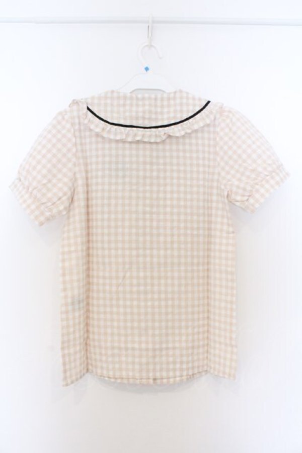 画像3: NieR Clothing / ギンガムチェックブラウス F ベージュ O-26-03-13-048-PU-BL-OW-OS (3)