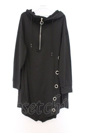 画像: NieR Clothing / 変型LONG HALF ZIP PULLOVER　プルオーバー F ブラック O-26-03-13-053-PU-TO-OW-OS
