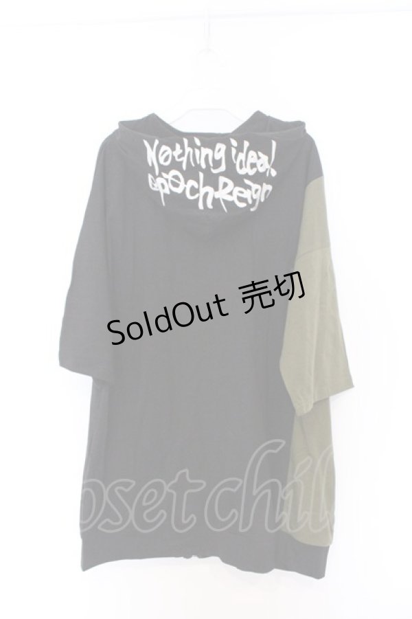 画像3: NieR Clothing / 刺繍入りバイカラーパーカー F ブラック×カーキグリーン O-26-03-13-056-PU-TO-OW-OS (3)