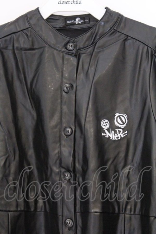 画像2: NieR Clothing / PUレザージャケット F ブラック O-26-03-13-061-PU-JA-OW-OS (2)