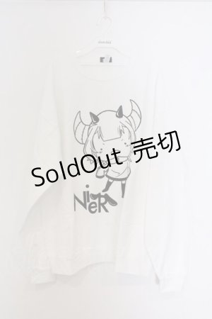 画像: NieR Clothing / プリントトレーナー XL ホワイト×デビルガール O-26-03-13-062-PU-TO-OW-OS