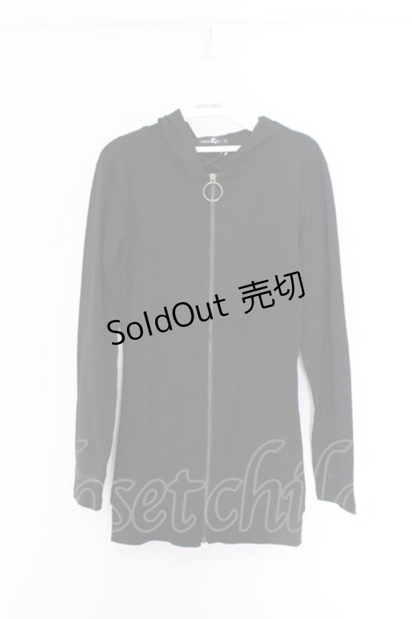 画像1: NieR Clothing / バックレースアップパーカー F ブラック O-26-03-13-063-PU-TO-OW-OS (1)