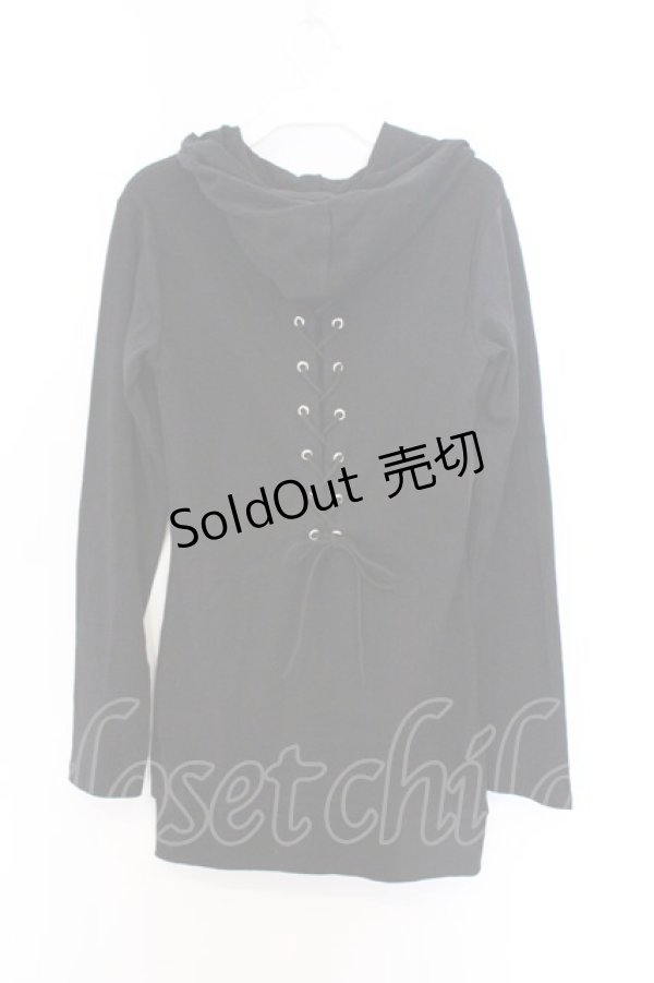 画像3: NieR Clothing / バックレースアップパーカー F ブラック O-26-03-13-063-PU-TO-OW-OS (3)