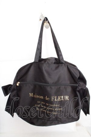画像: Maison de FLEUR / サテンキャリーオンバッグ  クロ O-26-03-13-1035-LO-BG-OW-OS