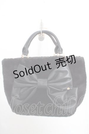 画像: axes femme / リボンデザインファーバッグ  クロ O-26-03-13-1037-AX-BG-OW-OS