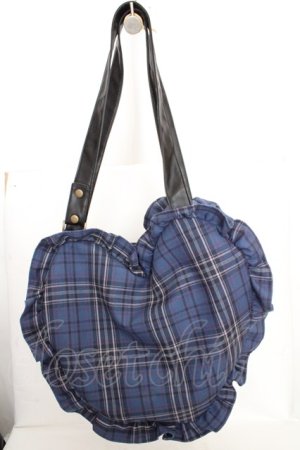 画像: axes femme / タータンチェックハートバッグ  ブルー O-26-03-13-1038-AX-BG-OW-OS