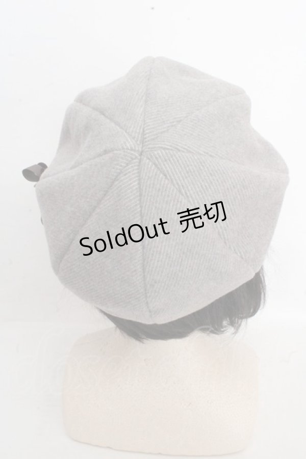 画像3: axes femme / 巻きバラリボンブローチ付きベレー 57.5cm グレー O-26-03-13-1043-AX-AC-OW-OS (3)