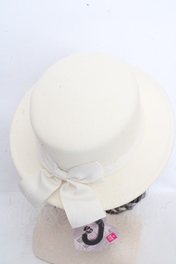 画像3: m petit by misako / TT*AMリボンカンカン帽 57.5cm シナモン（シロ） O-26-03-13-1047-LO-AC-OW-OS (3)