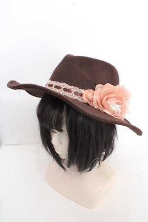 画像: axes femme / フェルト中折れ女優帽 57.5cm ブラウン O-26-03-13-1007-AX-AC-IG-OS