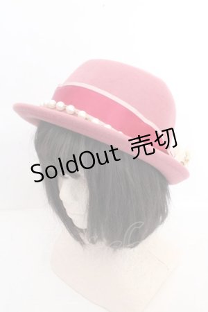 画像: axes femme POETIQUE / パールボーラーハット 56-58cm ピンク O-26-03-13-1008-AX-AC-IG-ZTK048