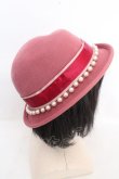 画像4: axes femme POETIQUE / パールボーラーハット 56-58cm ピンク O-26-03-13-1008-AX-AC-IG-OS (4)