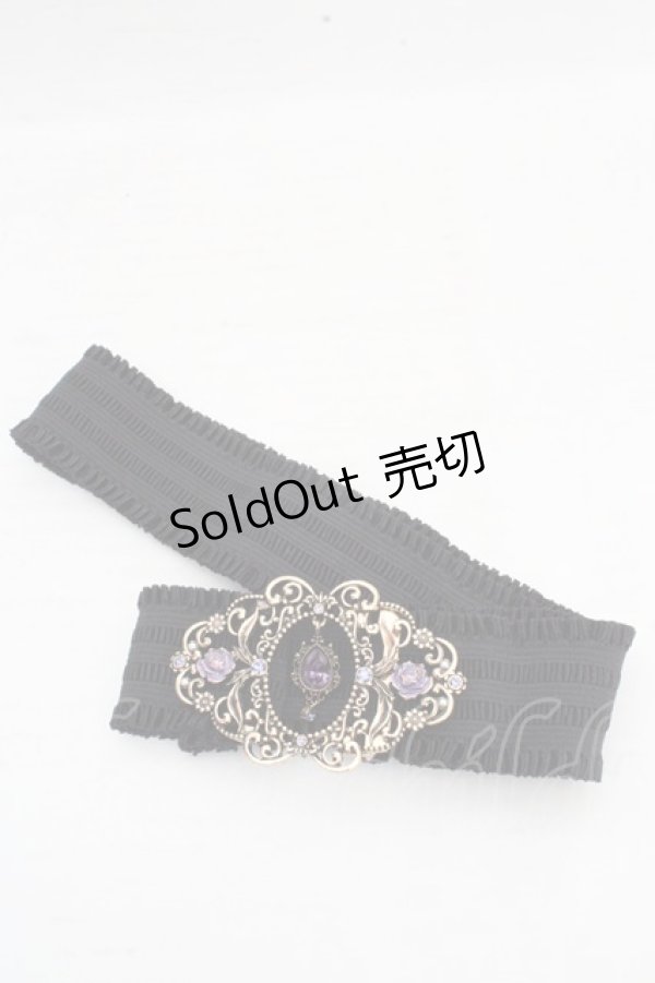 画像1: axes femme / 誕生石モチーフゴムベルト  アメジスト O-26-03-13-1014-AX-ZA-OW-OS (1)