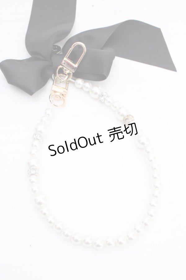 画像3: Maison de FLEUR / ラインストーンパールストラップ  クロ O-26-03-13-1024-LO-ZA-OW-OS (3)