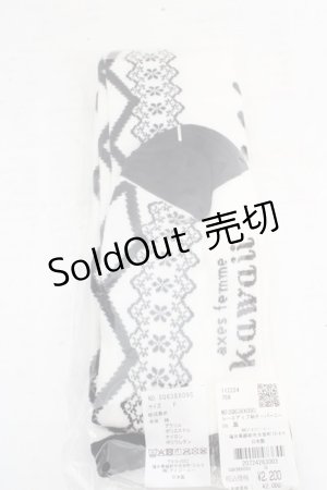 画像: axes femme kawaii / レースアップ柄オーバーニー  クロ O-26-03-13-1025-AX-ZA-OW-OS