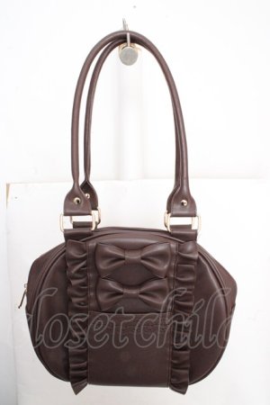 画像: axes femme kawaii / ツインリボンラウンドバッグ  ブラウン O-26-03-13-1030-AX-BG-OW-OS