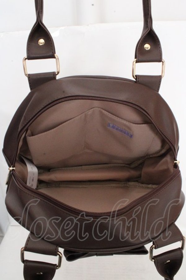 画像2: axes femme kawaii / ツインリボンラウンドバッグ  ブラウン O-26-03-13-1030-AX-BG-OW-OS (2)