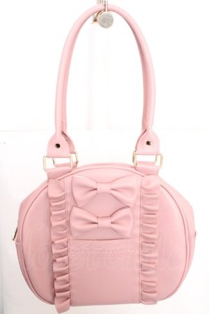 画像: axes femme kawaii / ツインリボンラウンドバッグ  ピンク O-26-03-13-1032-AX-BG-OW-OS