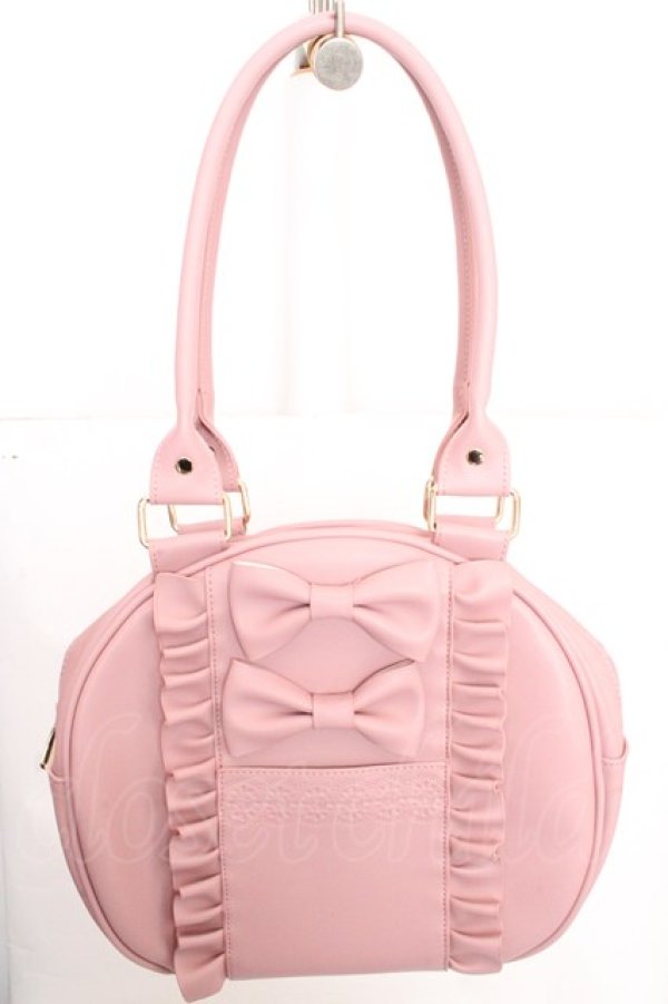 画像1: axes femme kawaii / ツインリボンラウンドバッグ  ピンク O-26-03-13-1032-AX-BG-OW-OS (1)