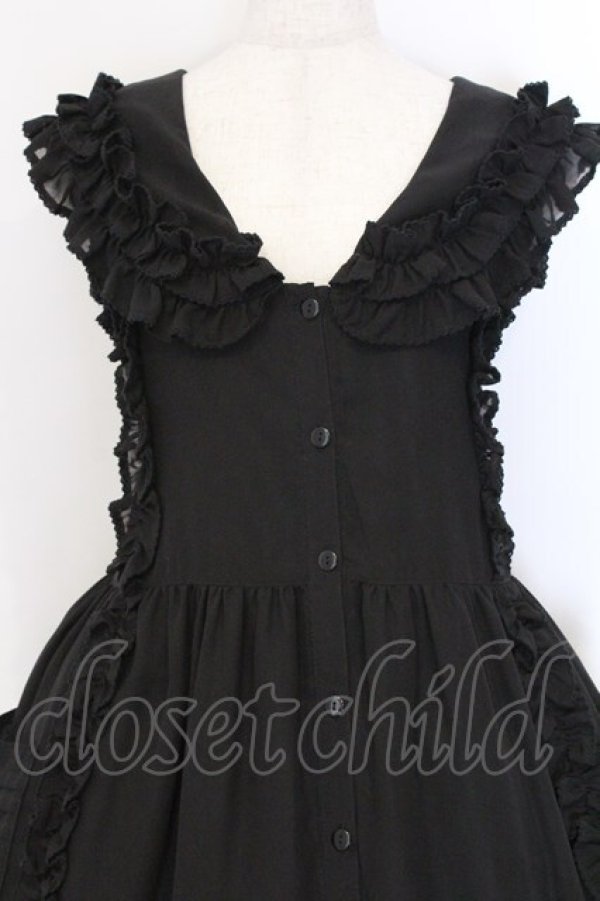 画像2: Physical Drop / シフォンミルフィーユフリルドレス  クロ O-26-03-13-001-LO-OP-OW-OS (2)