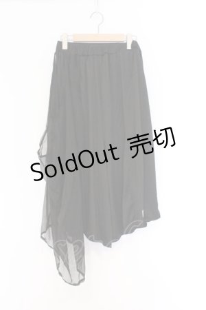 画像: NieR Clothing / シフォン切替ワイドパンツ F ブラック O-26-03-13-007-PU-PA-OW-OS