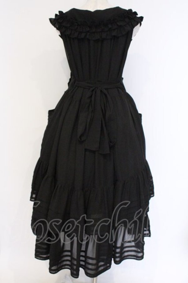 画像4: Physical Drop / シフォンミルフィーユフリルドレス  クロ O-26-03-13-001-LO-OP-OW-OS (4)