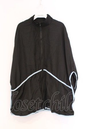 画像: NieR Clothing / 月齢刺繍ラインブルゾン F ブラック×サックスライン O-26-03-13-012-PU-TO-OW-OS