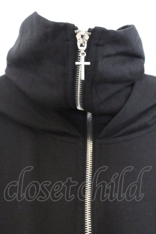 画像2: NieR Clothing / アシメハイネックパーカー F ブラック O-26-03-13-013-PU-TO-OW-OS (2)