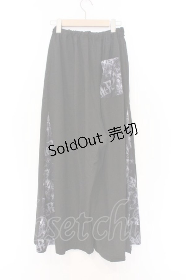 画像3: NieR Clothing / サイド柄切替ワイドパンツ F ブラック×ロゴプリント O-26-03-13-015-PU-PA-OW-OS (3)