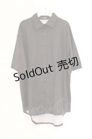 画像: NieR Clothing / 転写pt半袖シャツ F ブラック×ローズpt O-26-03-13-021-PU-BL-OW-ZT526