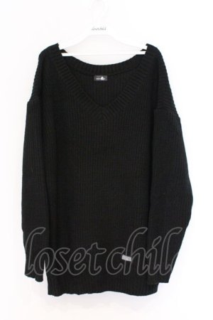 画像: NieR Clothing / Vネックニット F ブラック O-26-03-13-022-PU-TO-OW-OS