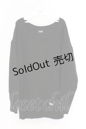 画像: NieR Clothing / Vネックニット F ブラック O-26-03-13-022-PU-TO-OW-ZT528