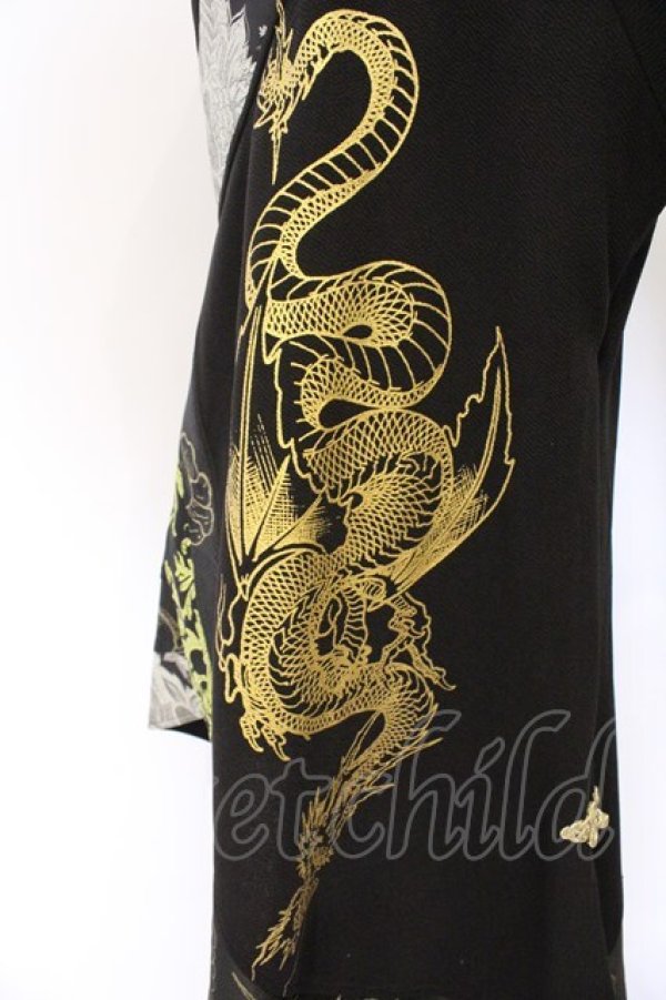 画像4: Qutie Frash / アシメ着物カーデ  ブラック O-26-03-13-002-QU-JA-OW-OS (4)