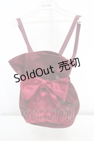 画像: Maison de FLEUR / Liane 巾着リボンリュック  ワイン O-26-03-14-023-LO-BG-OW-ZTK046