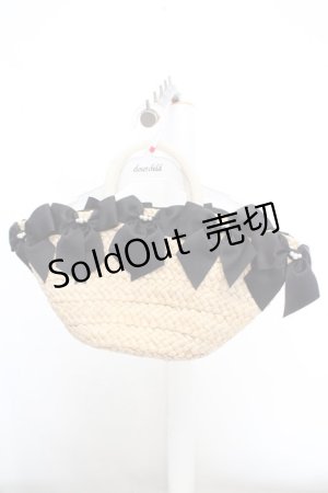 画像: axes femme / リボン使いカゴバッグ  ナチュラル×クロ O-26-03-14-029-AX-BG-OW-ZTK038