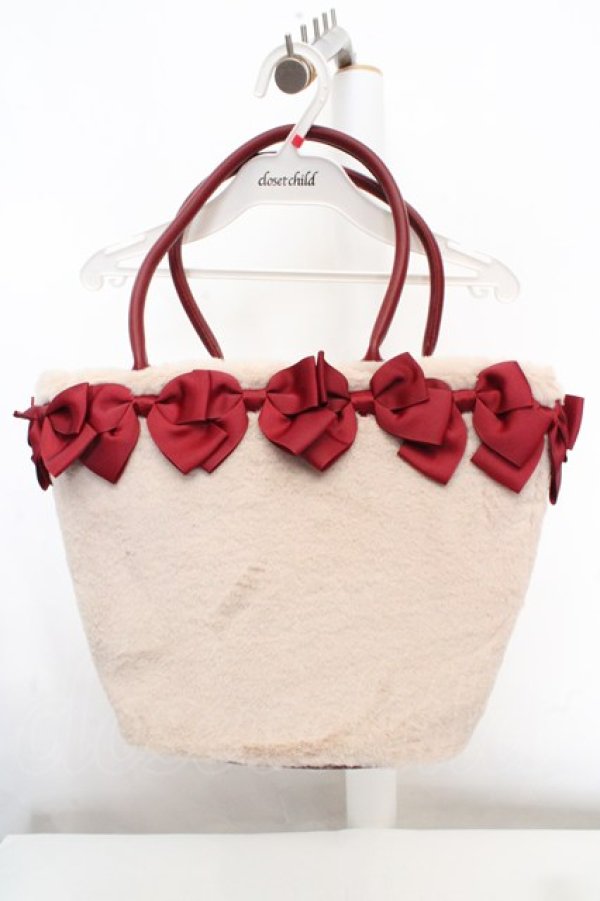 画像1: m petit by misako / AM*NIリボンFバッグ  アカ O-26-03-14-031-LO-BG-OW-OS (1)