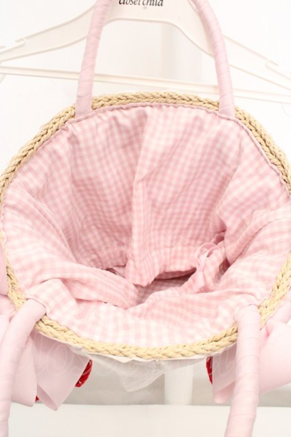 画像4: axes femme kawaii / いちごあみぐるみ付カゴバッグ  ピンク O-26-03-14-037-AX-BG-OW-OS (4)