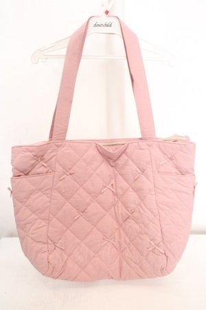 画像: m petit by misako / リボンキルトトートバッグ  ピンク O-26-03-14-039-LO-BG-OW-OS