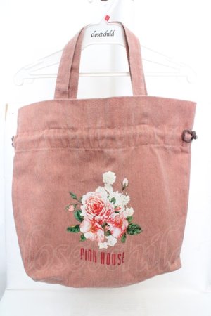 画像: PINK HOUSE / ローズプリントキャンバスバッグ  ピンク O-26-03-14-005-LO-BG-IG-OS