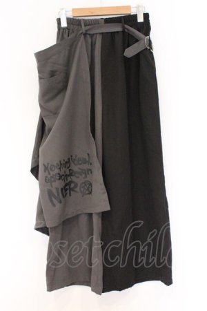 画像: NieR Clothing / フラップ付きパンツ  グレー×ブラック O-26-03-14-1036-PU-PA-IG-ZT0316N