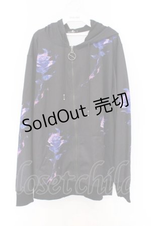 画像: NieR Clothing / 転写ZIPパーカー  ブラック ローズブルー O-26-03-14-1037-PU-TO-IG-OS